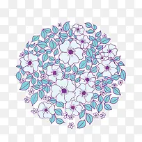 蓝色花团图案免抠-空若网 蓝色花团图案免抠-空若网