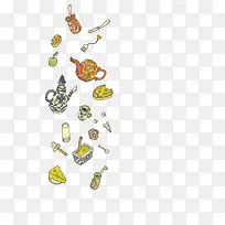 卡通餐具和食物-空若网 卡通餐具和食物-空若网