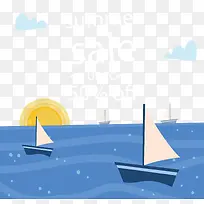 夏日海上帆船海报-空若网 夏日海上帆船海报-空若网
