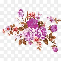 紫色卡通手绘花朵-空若网 紫色卡通手绘花朵-空若网