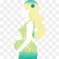 卡通水彩孕妇剪影插画设计-空若网 卡通水彩孕妇剪影插画设计-空若网