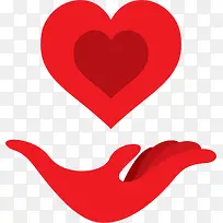 红色立体手掌爱心-空若网 红色立体手掌爱心-空若网