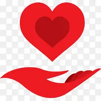 红色立体手掌爱心-空若网 红色立体手掌爱心-空若网