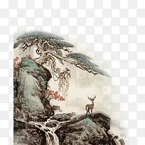 古风墨迹素材水墨图片素材山松树-空若网 古风墨迹素材水墨图片素材山松树-空若网