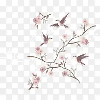 美丽的春天树枝小鸟-空若网 美丽的春天树枝小鸟-空若网