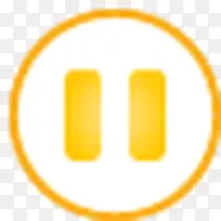 按钮暂停超级单黄图标-空若网 按钮暂停超级单黄图标-空若网