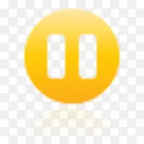 按钮暂停超级单黄图标-空若网 按钮暂停超级单黄图标-空若网