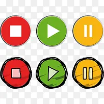 矢量手绘彩色按钮-空若网 矢量手绘彩色按钮-空若网