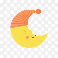 卡通手绘睡觉的月亮-空若网 卡通手绘睡觉的月亮-空若网