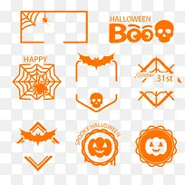 橙色万圣节标签矢量图-空若网 橙色万圣节标签矢量图-空若网