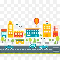 扁平化城市风景设计-空若网 扁平化城市风景设计-空若网