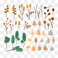 39款树枝与树叶设计矢量素材-空若网 39款树枝与树叶设计矢量素材-空若网