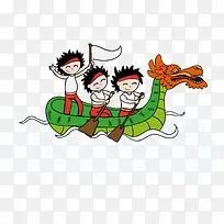 卡通划龙舟免抠下载-空若网 卡通划龙舟免抠下载-空若网