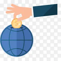 手拿金币捐款献爱心-空若网 手拿金币捐款献爱心-空若网