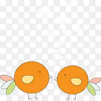 手绘橙色小鸟羽毛-空若网 手绘橙色小鸟羽毛-空若网