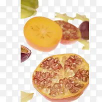 石榴木瓜杨桃水果素材-空若网 石榴木瓜杨桃水果素材-空若网