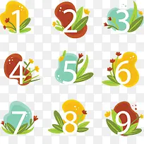 夏天树叶花朵数字-空若网 夏天树叶花朵数字-空若网