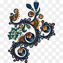 手绘多彩花纹藤蔓-空若网 手绘多彩花纹藤蔓-空若网