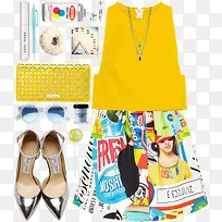 黄色上衣和裙子-空若网 黄色上衣和裙子-空若网