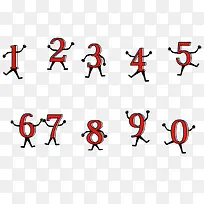 手绘卡通数字小人-空若网 手绘卡通数字小人-空若网