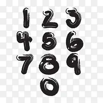 手绘黑色手写数字-空若网 手绘黑色手写数字-空若网