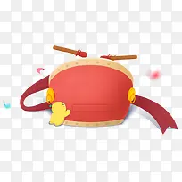 红色卡通扁平化打鼓元素-空若网 红色卡通扁平化打鼓元素-空若网