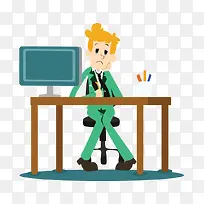 矢量插画办公卡通发呆-空若网 矢量插画办公卡通发呆-空若网