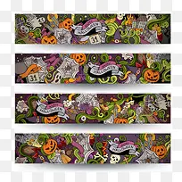 万圣节banner矢量素材-空若网 万圣节banner矢量素材-空若网