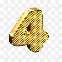 金色金属质感艺术字体数字4-空若网 金色金属质感艺术字体数字4-空若网