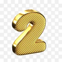金色金属质感艺术字体数字2-空若网 金色金属质感艺术字体数字2-空若网