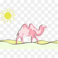 创意沙漠骆驼立体剪纸插画-空若网 创意沙漠骆驼立体剪纸插画-空若网