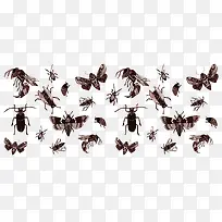 矢量水彩昆虫底纹-空若网 矢量水彩昆虫底纹-空若网