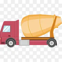 红色的搅水泥车-空若网 红色的搅水泥车-空若网