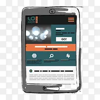 矢量线条卡通手绘平板-空若网 矢量线条卡通手绘平板-空若网