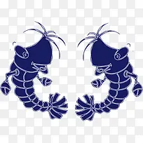 卡通手绘对虾矢量设计-空若网 卡通手绘对虾矢量设计-空若网