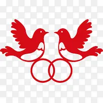 卡通手绘爱情鸽子-空若网 卡通手绘爱情鸽子-空若网