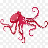 卡通装饰海洋生物海报设计章鱼-空若网 卡通装饰海洋生物海报设计章鱼-空若网