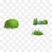 手绘草丛树木-空若网 手绘草丛树木-空若网