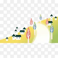 卡通手绘草地树木草丛-空若网 卡通手绘草地树木草丛-空若网