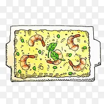 卡通简约美食装饰广告设计虾子饭-空若网 卡通简约美食装饰广告设计虾子饭-空若网