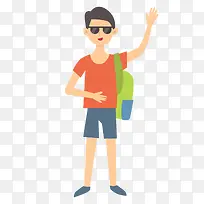 打招呼的旅行人物矢量素材-空若网 打招呼的旅行人物矢量素材-空若网