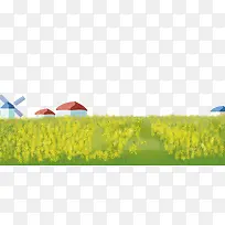 卡通手绘黄色油菜花背景-空若网 卡通手绘黄色油菜花背景-空若网