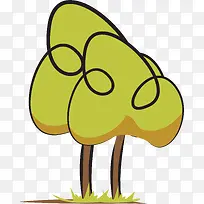 卡通手绘植物树木装饰插画-空若网 卡通手绘植物树木装饰插画-空若网