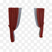 两个花纹红白色帘布-空若网 两个花纹红白色帘布-空若网