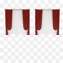 两个红白色帘布-空若网 两个红白色帘布-空若网
