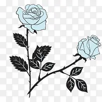 卡通蓝色玫瑰花设计-空若网 卡通蓝色玫瑰花设计-空若网