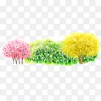 卡通多彩树木世界湿地日手绘树林-空若网 卡通多彩树木世界湿地日手绘树林-空若网