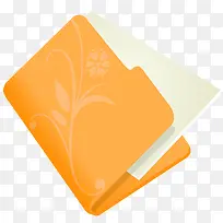 文件夹花橙色图标-空若网 文件夹花橙色图标-空若网