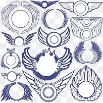 矢量翅膀边框-空若网 矢量翅膀边框-空若网