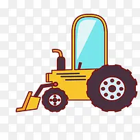 卡通手绘工地推土车-空若网 卡通手绘工地推土车-空若网